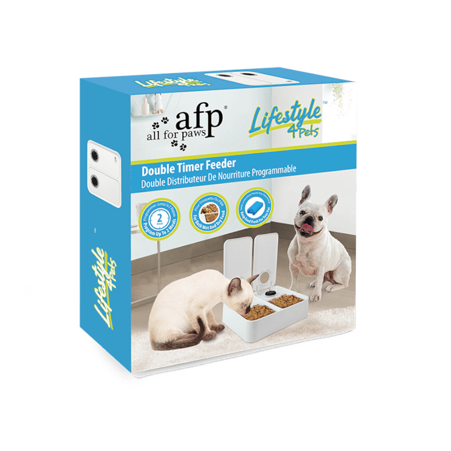 Alimentador automático duplo All For Paws Liftstyle4Pets para cães e gatos