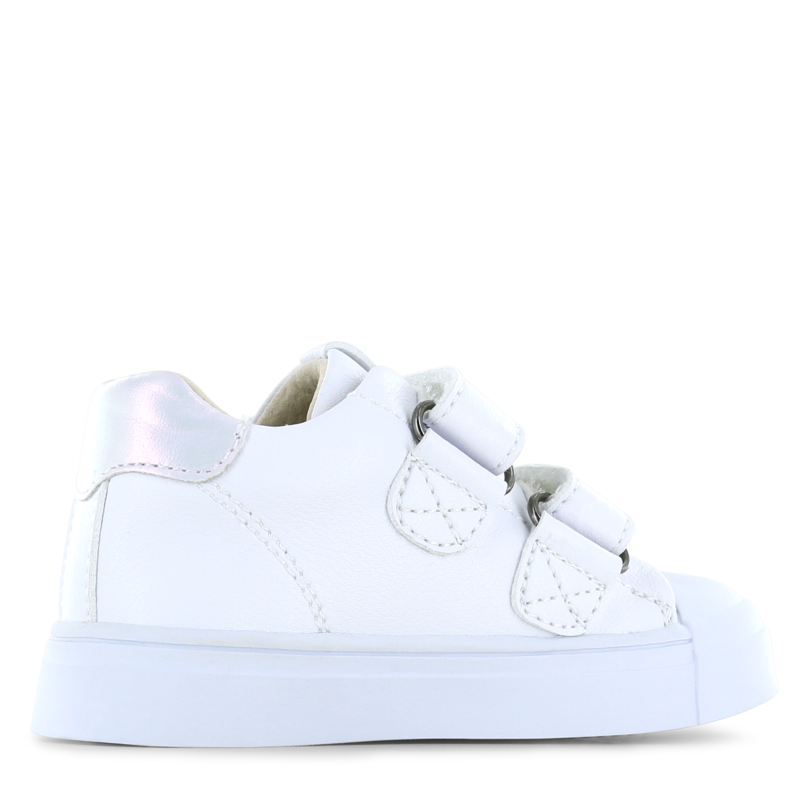Shoesme witte sneaker met lila stripings Microfiber leer | Meisjes schoenen