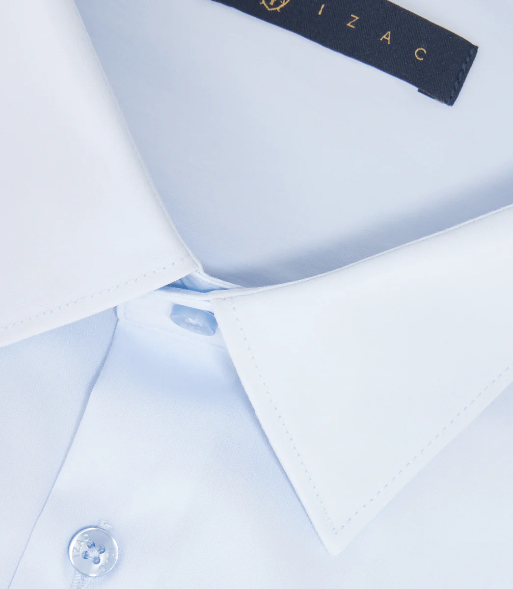 Chemise unie avec fantaisie bleu ciel 