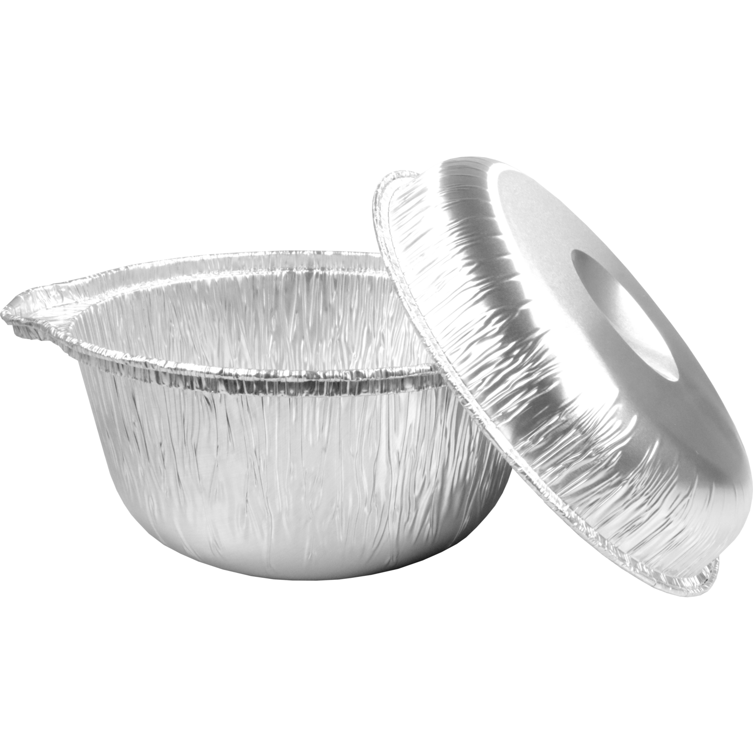 Mosselpan, met deksel, Ø250x100mm, aluminium, zilver