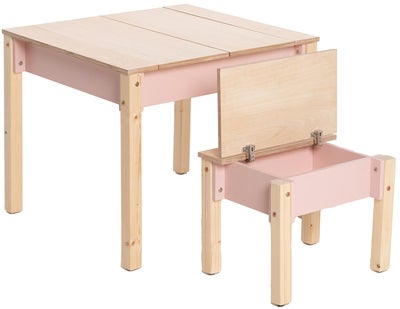 Family-scl Smart Oppbevaring Bord med Stol, Rosa