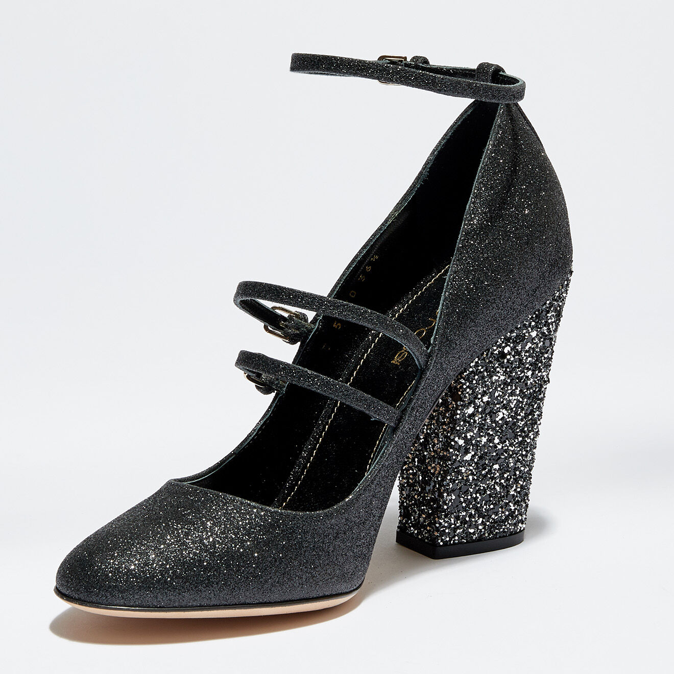Sergio Rossi Babies strassés Deco noirs - Talon 10 cm