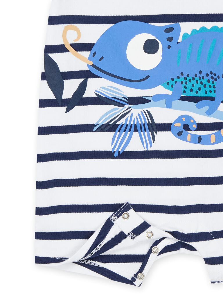 Combinaison blanc et bleu marine à imprimé à rayures