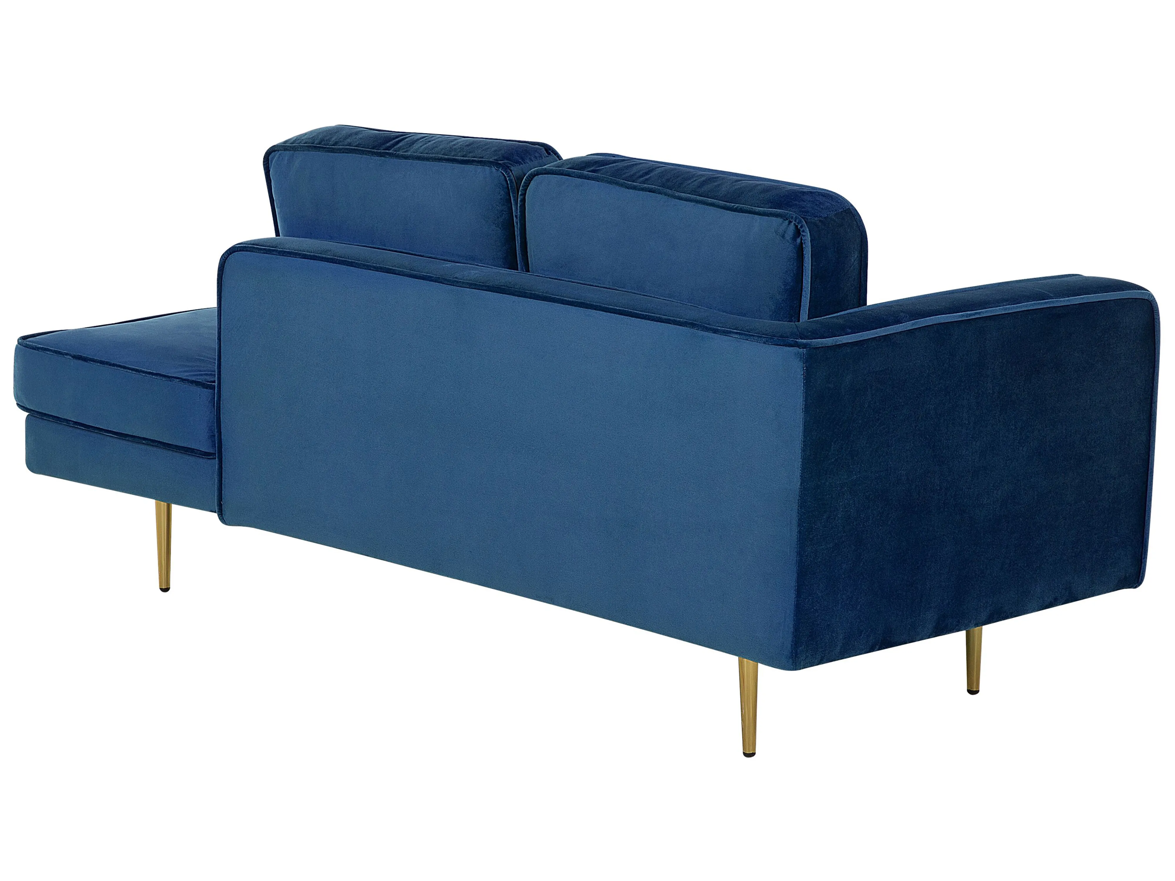 Linkszijdige chaise longue MIRAMAS Fluweel Marineblauw