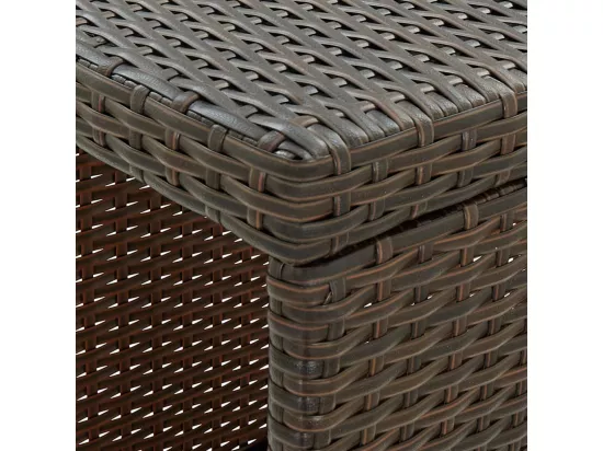 Table de bar avec rangement Marron 120x60x110 cm Résine tressée