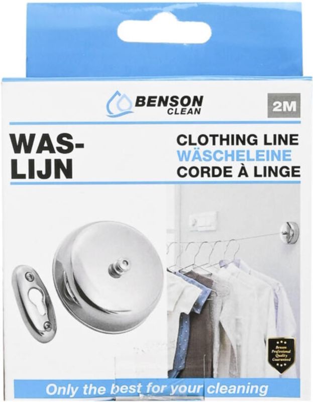 Benson Waslijn 2m Uittrekbaar: Perfect voor Compacte Ruimtes