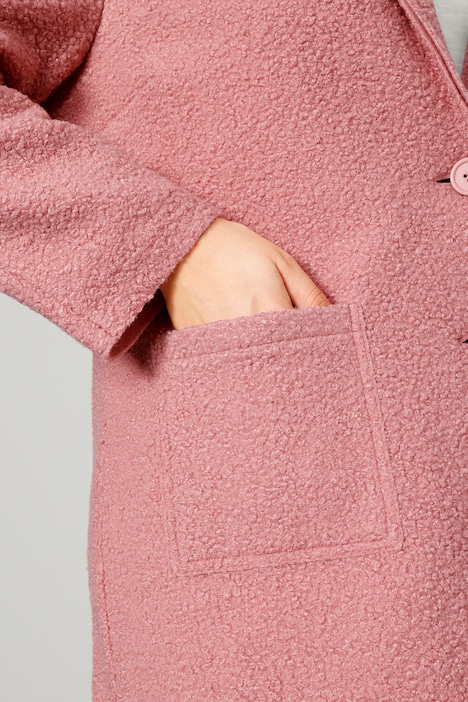 Kurzmantel, Straight Fit, Bouclé, Revers, Langarm