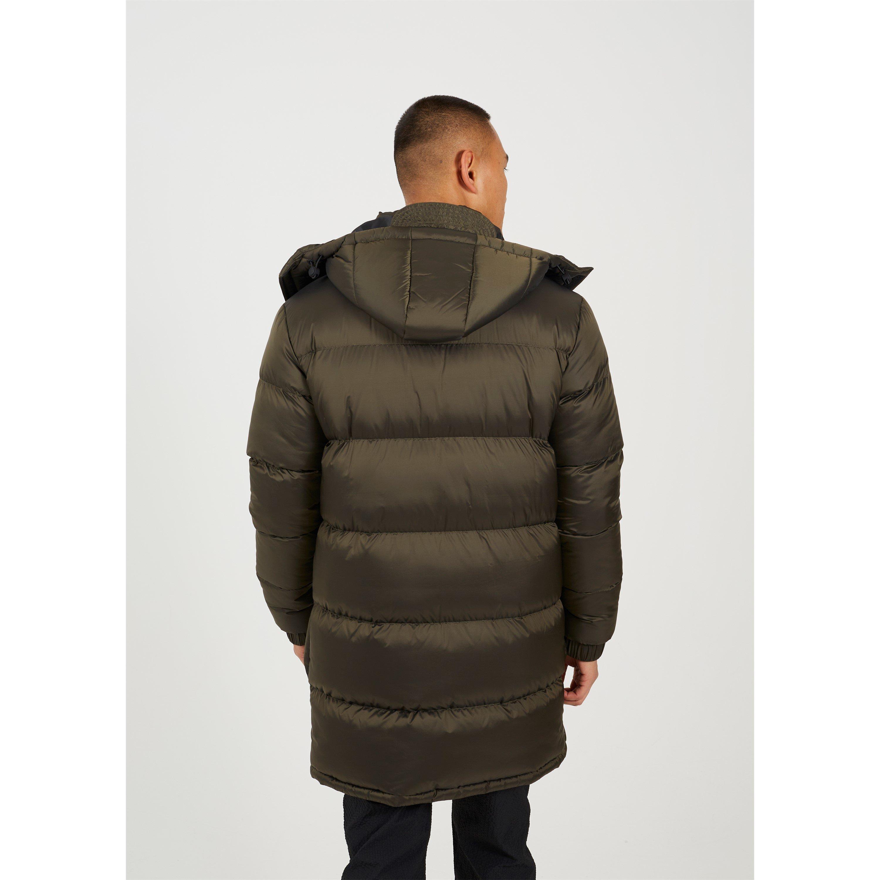Brave Soul Longline Padded Jacket with Removeable Hood