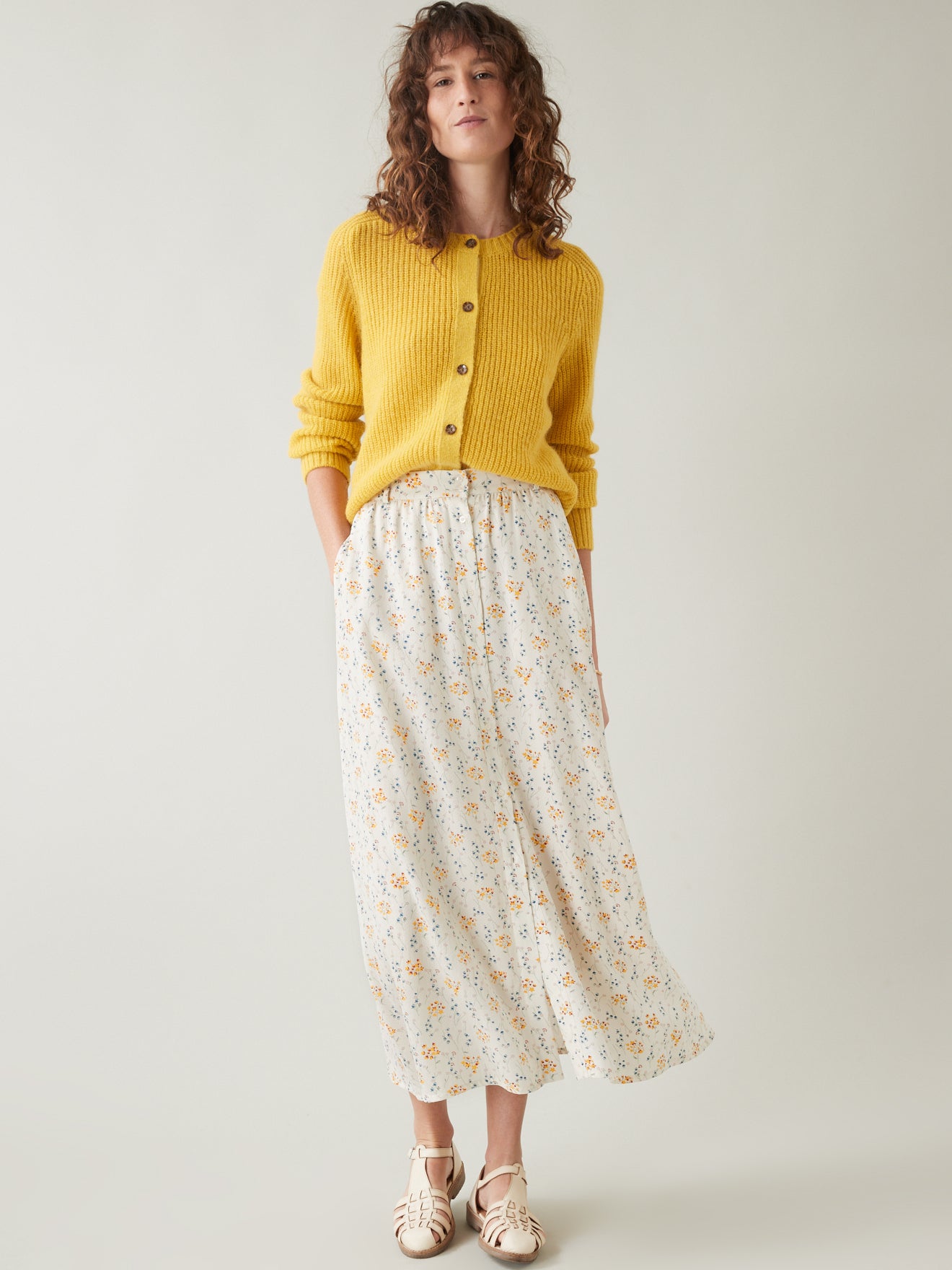 Jupe longue femme imprimé Églantine
