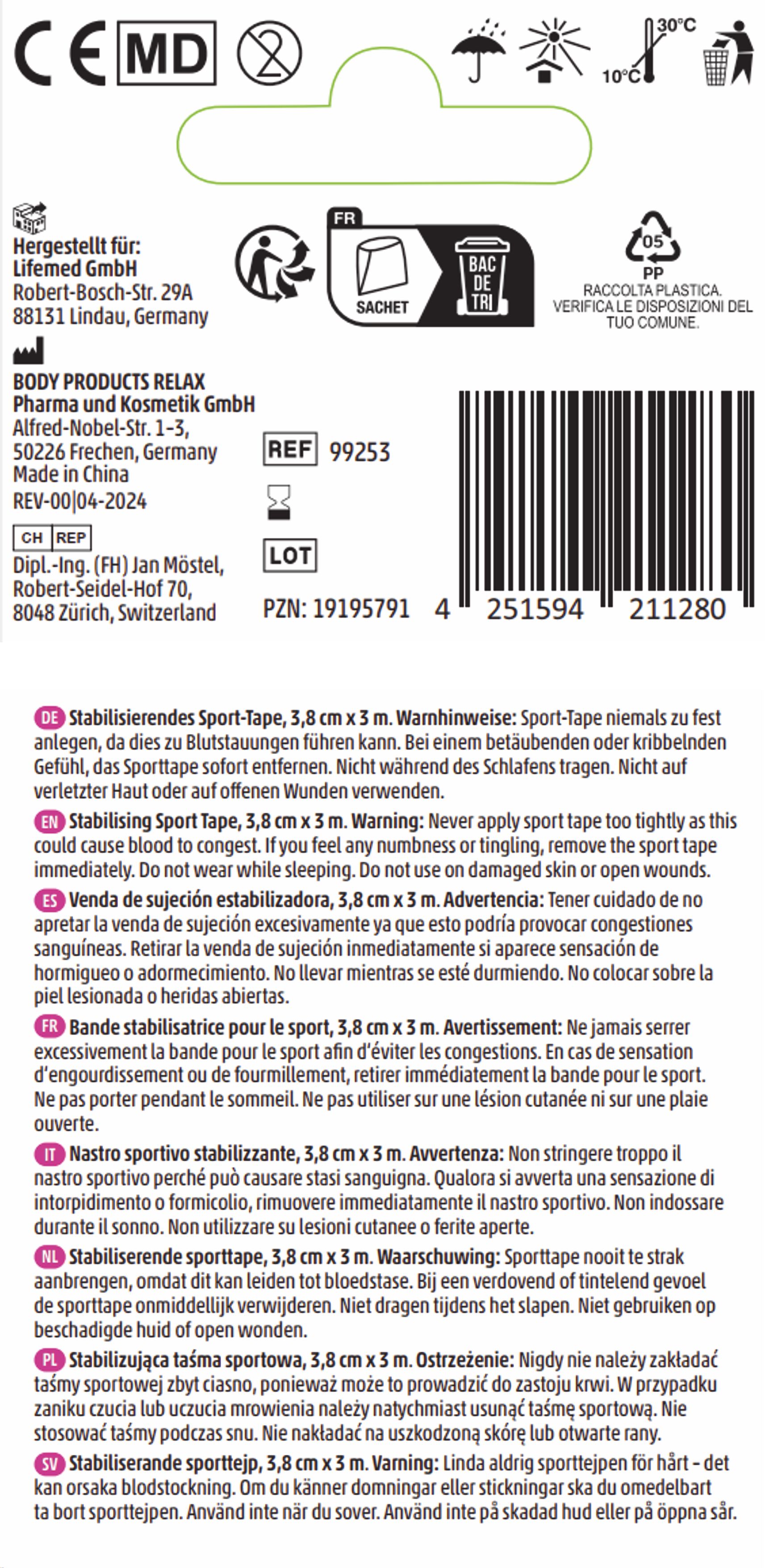 Lifemed Stabilisierendes Sport-Tape