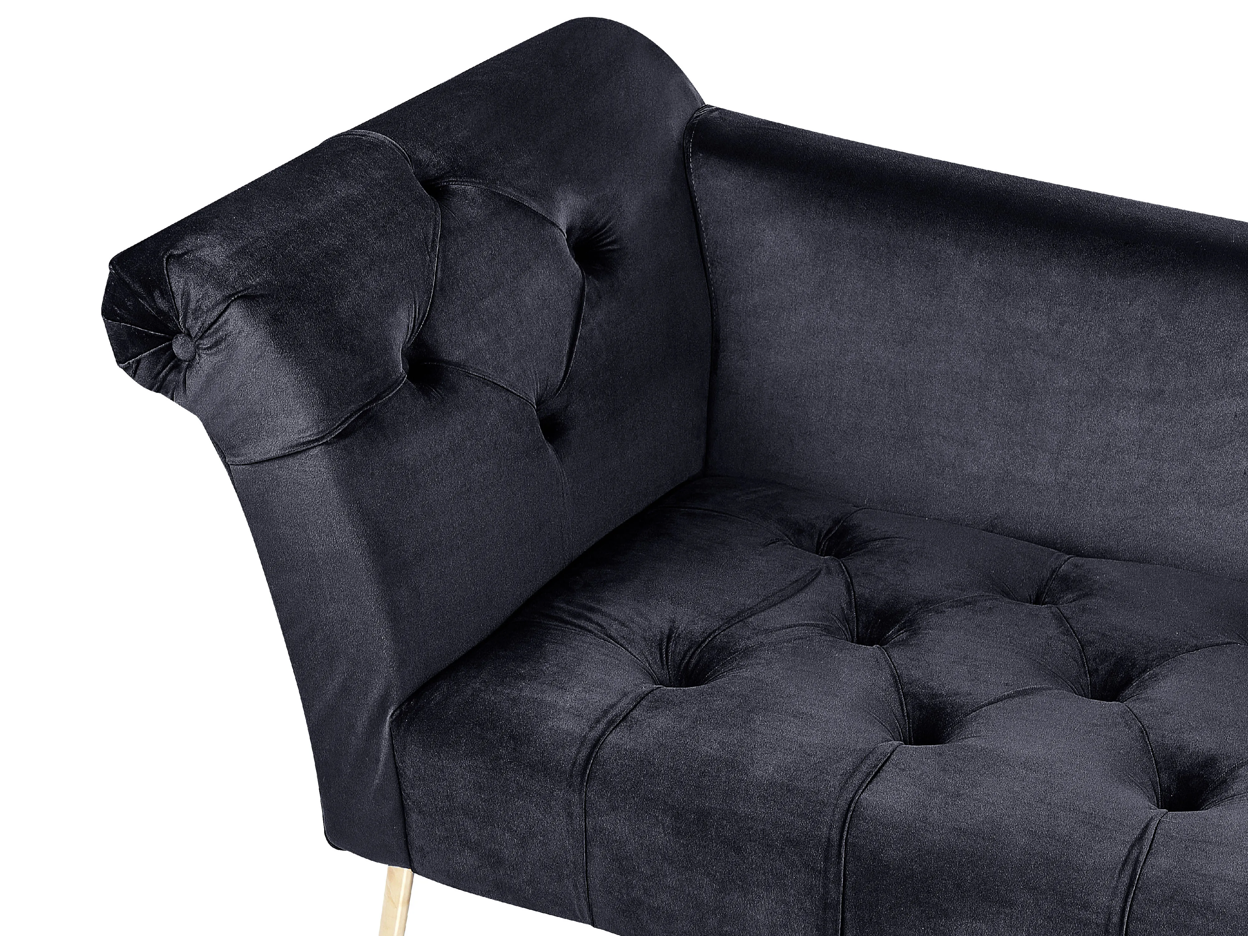 Chaise longue NANTILLY Fluweel Zwart