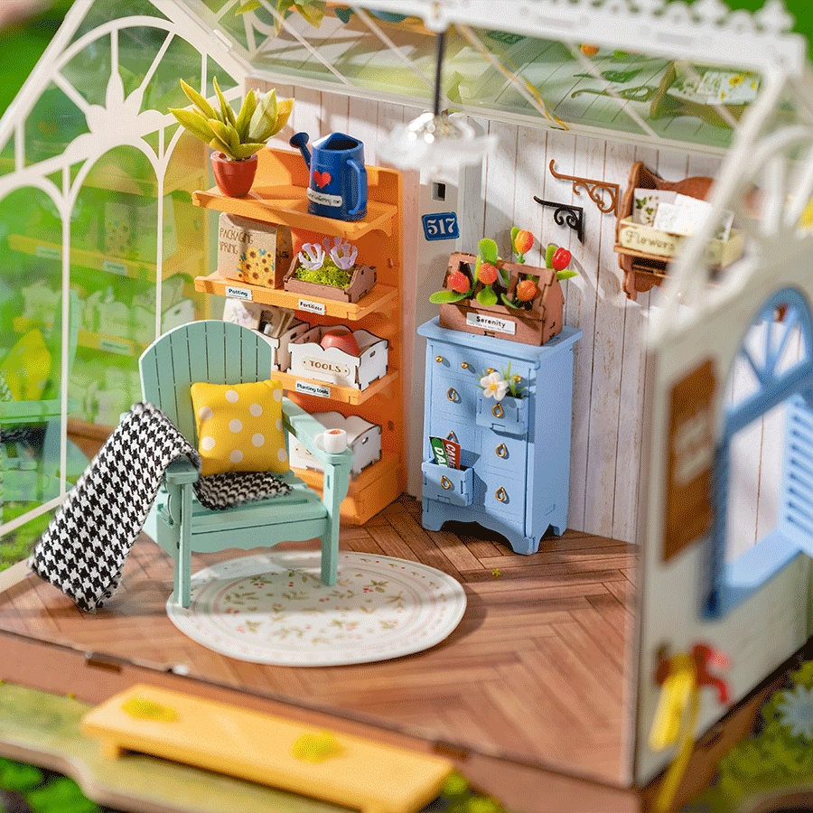 (240-tlg. Set) Rolife Modell Bausatz DIY Miniatur Haus mit Licht Home Deko für Erwachsene (DG163) - Dreamy Garden House