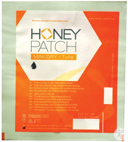 Honeypatch Mini-Dry/Tulle Imprégné De Miel Antibactérien 5x5cm Pièce 1