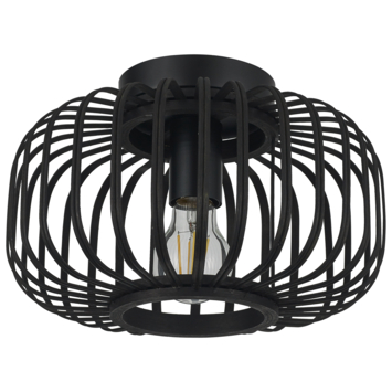 Plafondlamp Joy bamboe zwart Ø28cm