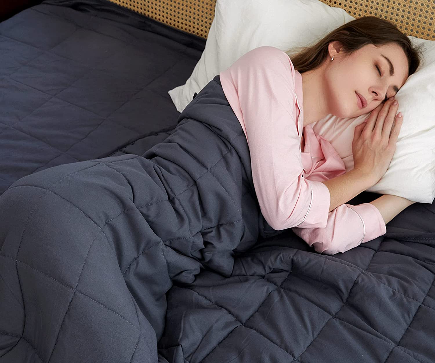 Heavy Blanket for Adult, Premium Cotton with Natural Glass Beads