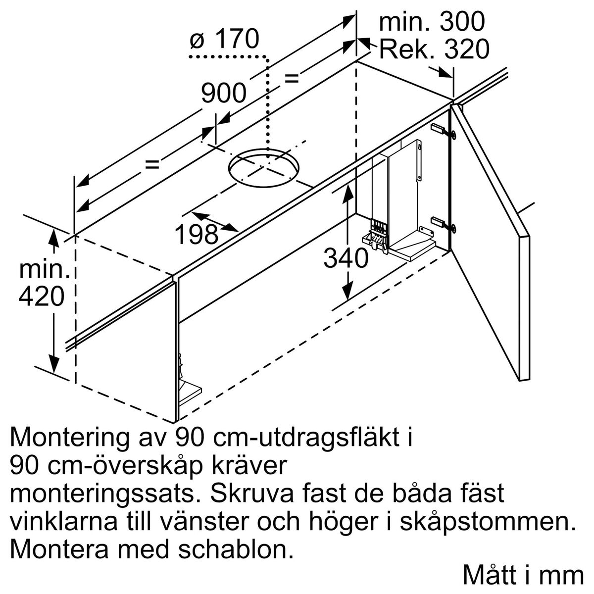 LI97RB531 iQ300 uttrekkbar kjøkkenvifte, sølv