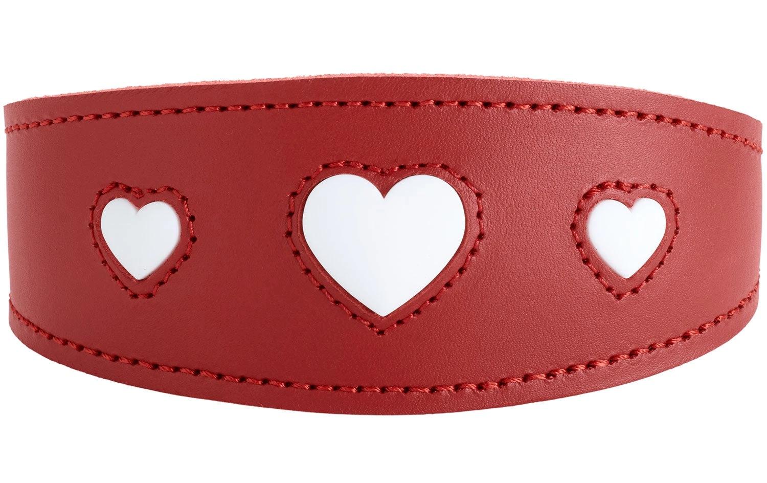 Halsband Windhund Love 32/XS, Rot/SchwarzWindhundhalsband mit Herz