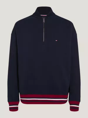 Moletom Global Stripe Archive Fit com meio zíper