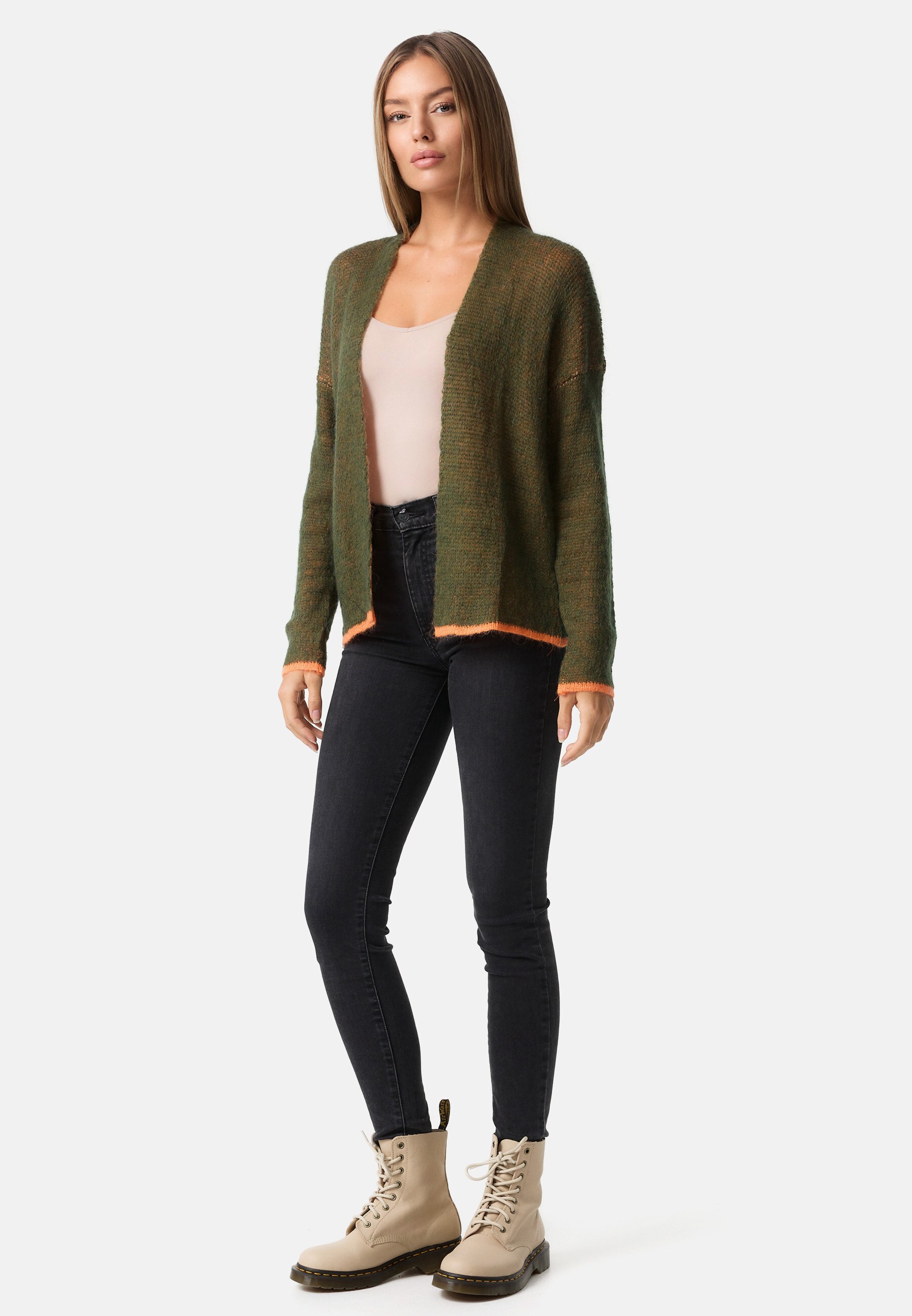 PM SELECTED Damen Auffallende Strickjacke Cardigan in Kontrastfarben in Einheitsgröße PM75