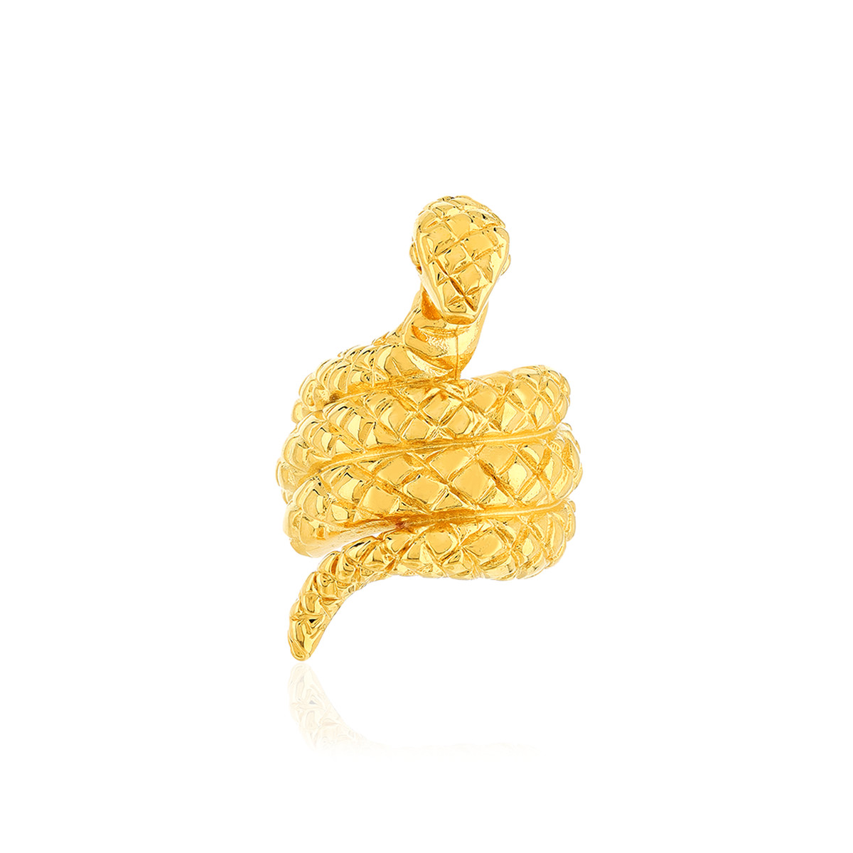 Clip d'oreille earcuff plaqué or jaune, motif serpent vendu à l'unité