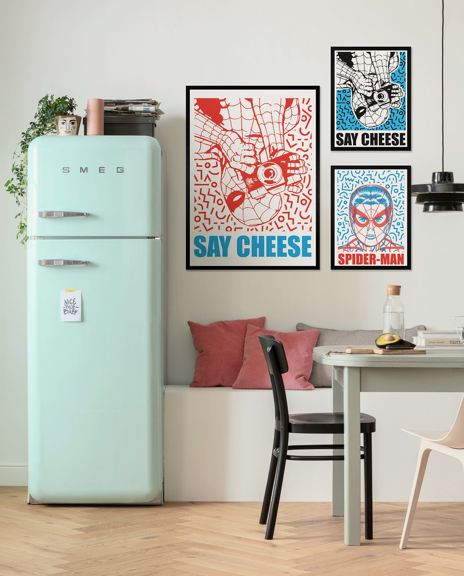 Komar Wandbild »Marvel Spider-Man Say Cheese Blue« Disney Set, 1 Stk. tlg. 50 x 70 cm (Breite x Höhe) - Kinderzimmer, Dekoration