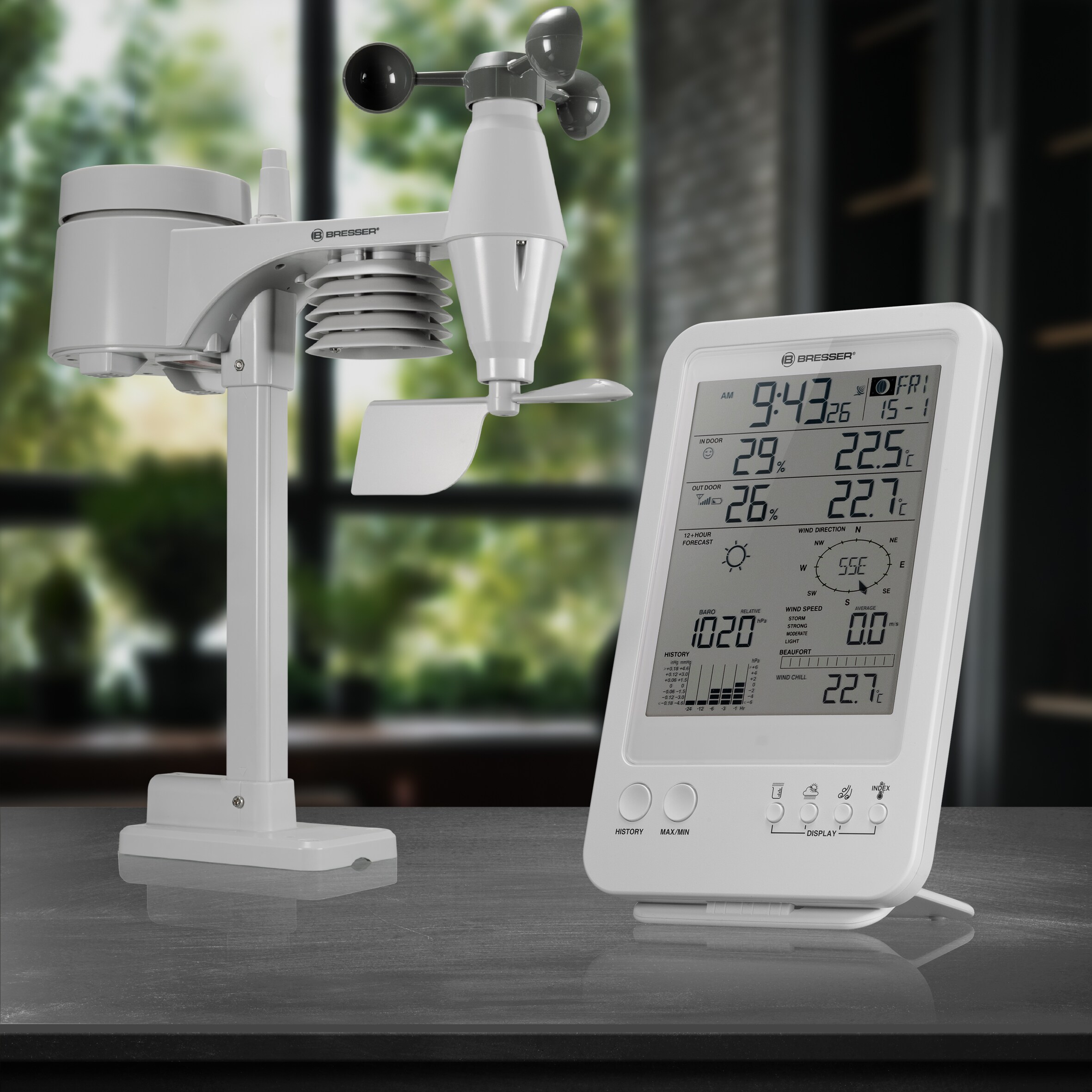 BRESSER 5-in-1-Wetterstation weiß