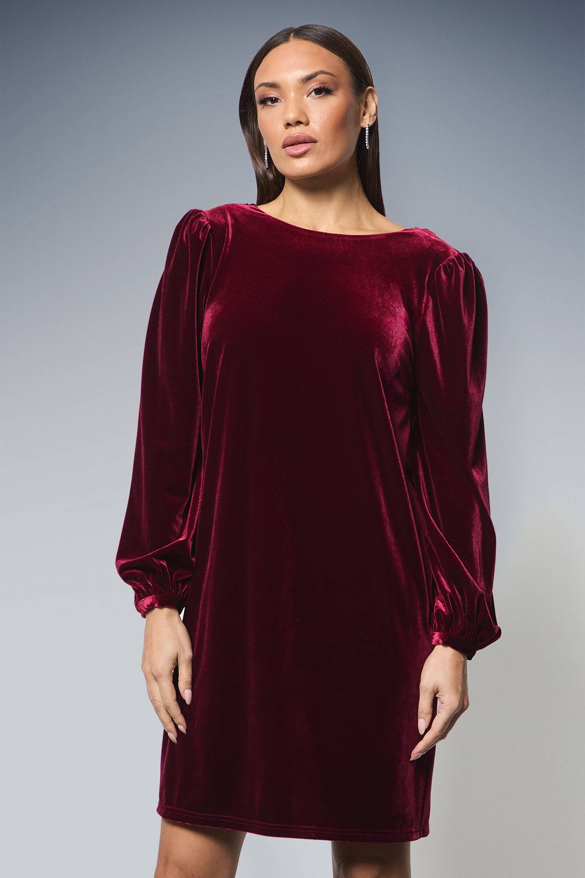 Wallis Robe Droite en Velours à Dos Drapé