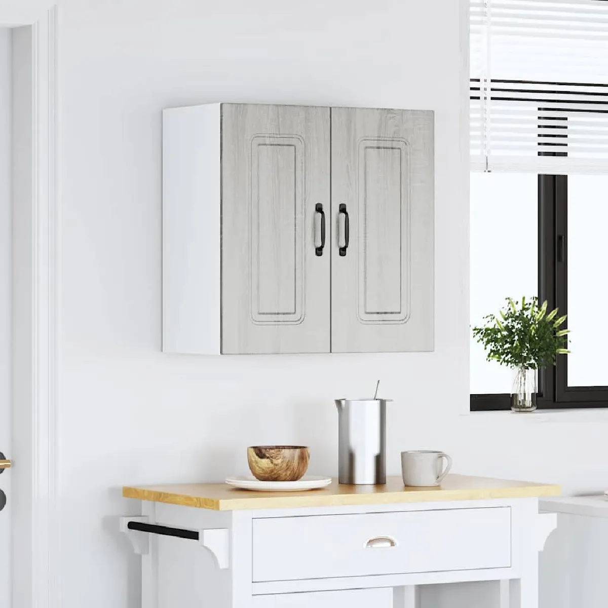 vidaXL Armoire Murale Cuisine Kalmar Sonoma Gris