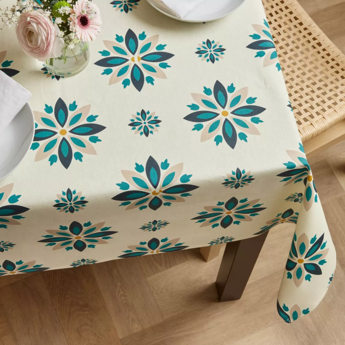 Nappe rectangulaire coton enduit (150 x 250 cm) Porto Multicolore