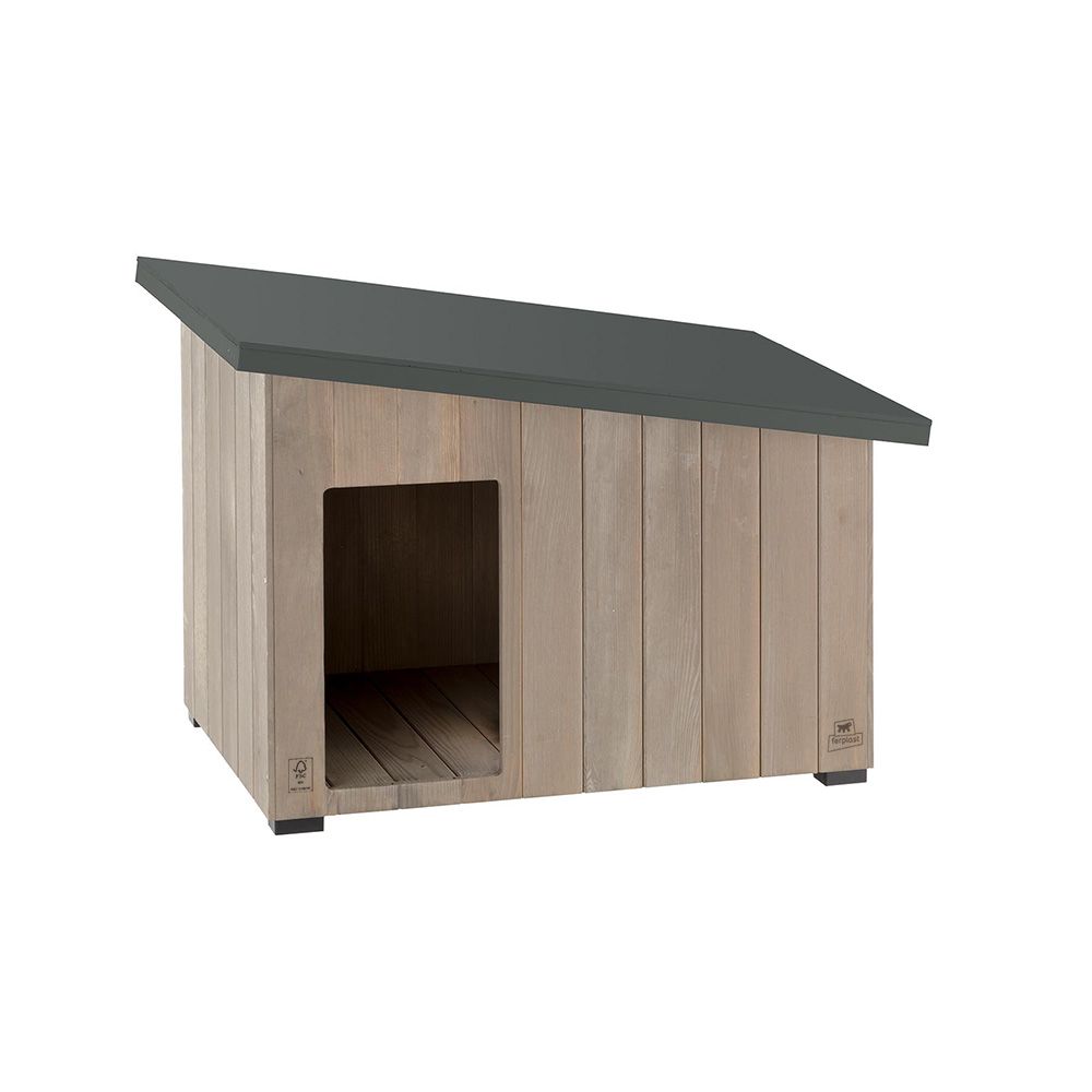 Niche pour extérieur, maison pour chiens argo 60 en bois fsc avec vernis atoxique, résistant aux u.v.
