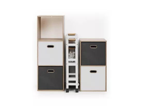 Desserte roulante 3 niveaux Blanc Coton H 75 cm idéale pour les petits espaces