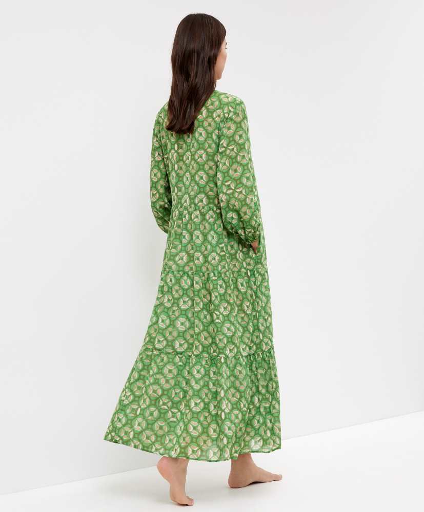 Vestido túnica, 100% algodão, estampado