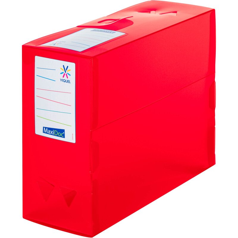 Boîte de classement plastique DOC ESSENTIEL VIQUEL dos 12 cm couleurs translucides assorties