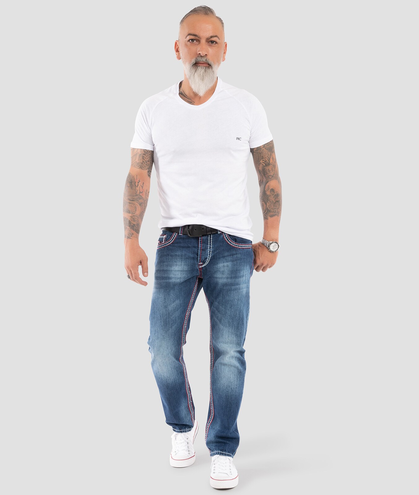 Rock Creek Jeans Comfort Fit dicke Nähte Loose Fit