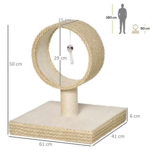 Arranhador circular bege para gatos Pawhut