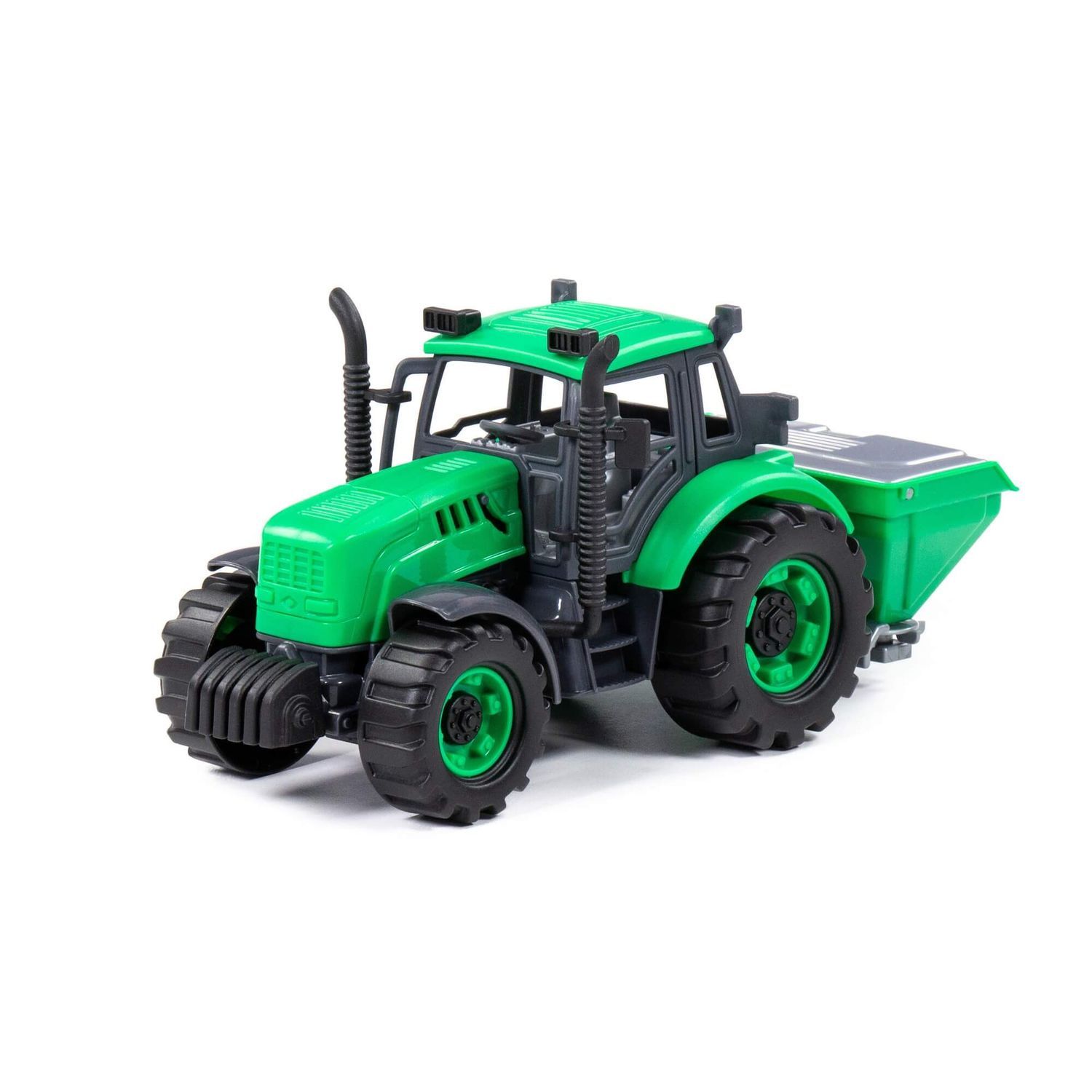 Polesie Spielzeug Traktor 91239 Düngerstreuer Deckel Motorhaube aufklappbar grün