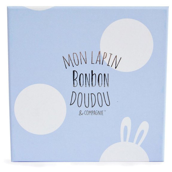 Doudou Lapin Bonbon bleu 20 cm