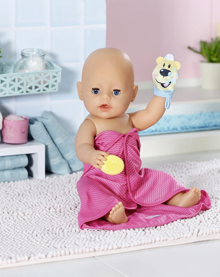 BABY born® Bath Kapuzenhandtuch & Schwamm