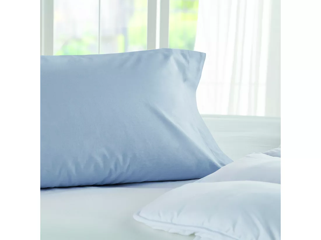 Taie d'oreiller 100 % coton 140 fils respirante Perle
