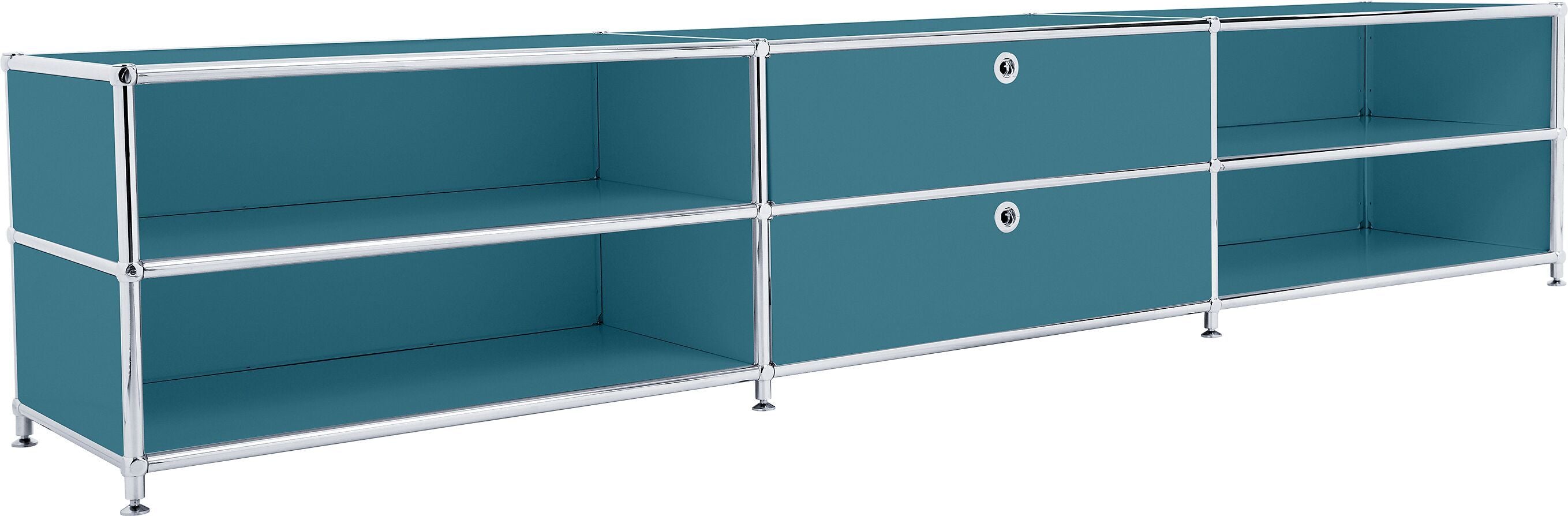 FLEXCUBE Lowboard - Petrol / B: 227.0 cm x T: 40.0 cm x H: 44.5 cm