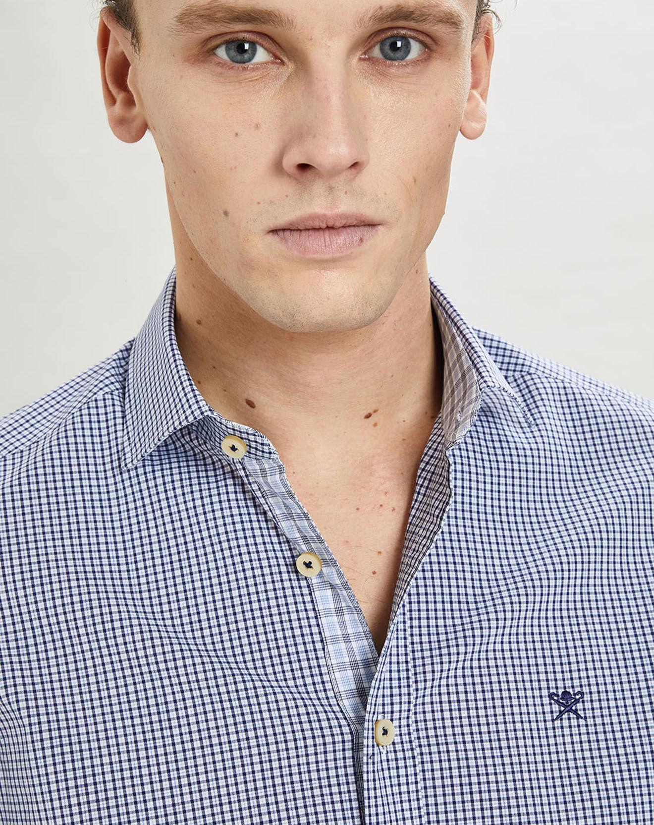 Hackett London Chemise Slim Fit  carreaux bleue