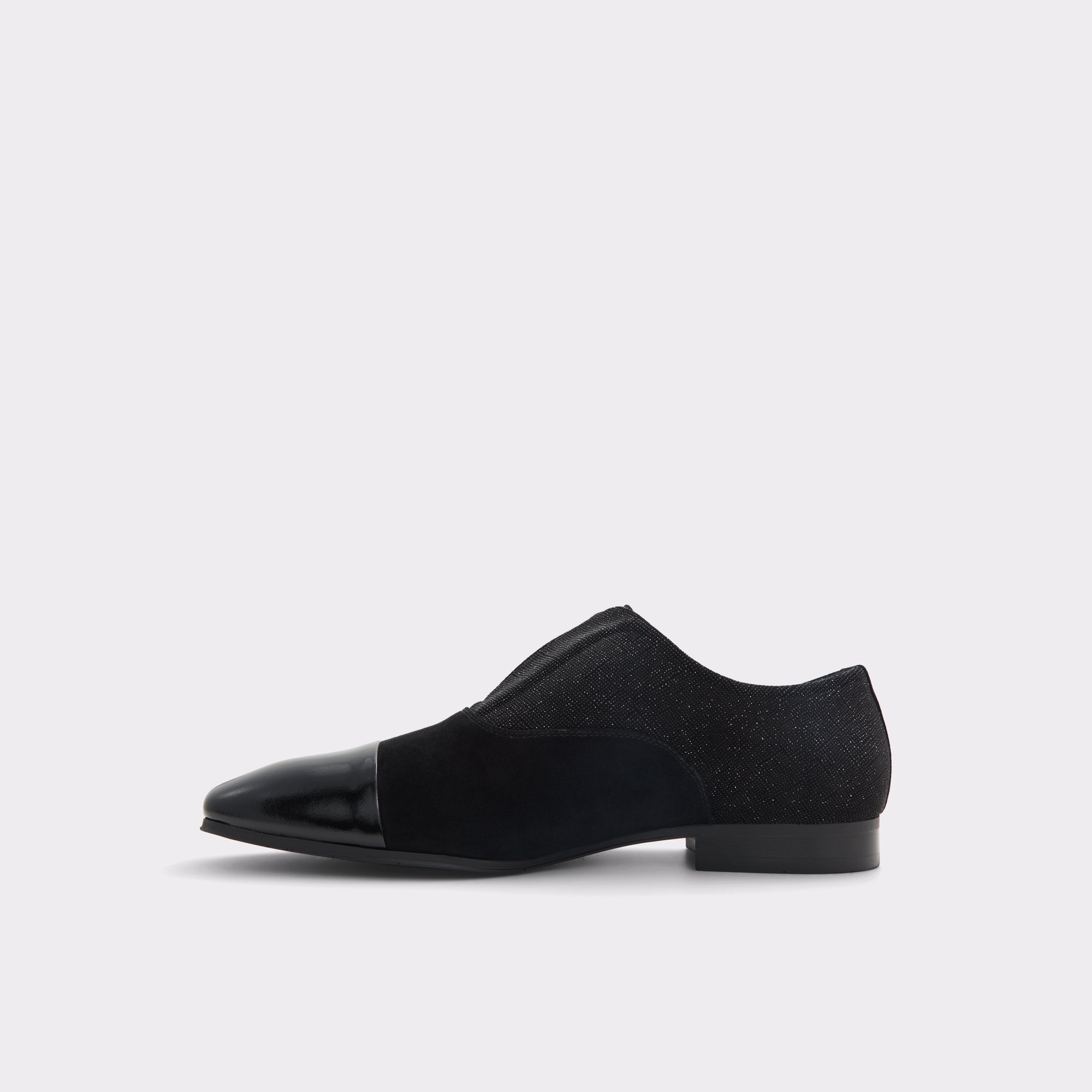 Valenti Black Leather Mixed Material Men Dress Shoes