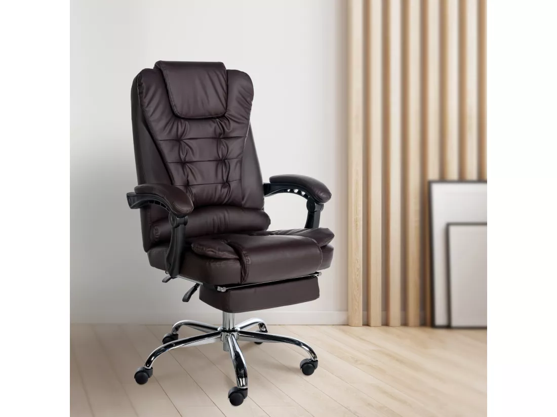 Chaise de bureau - Similicuir - Marron - Oxygen
