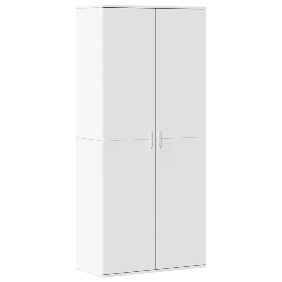 vidaXL - Hoge Schoenenkast met 7 planken en 2 deuren - Wit - 80x39x178 cm