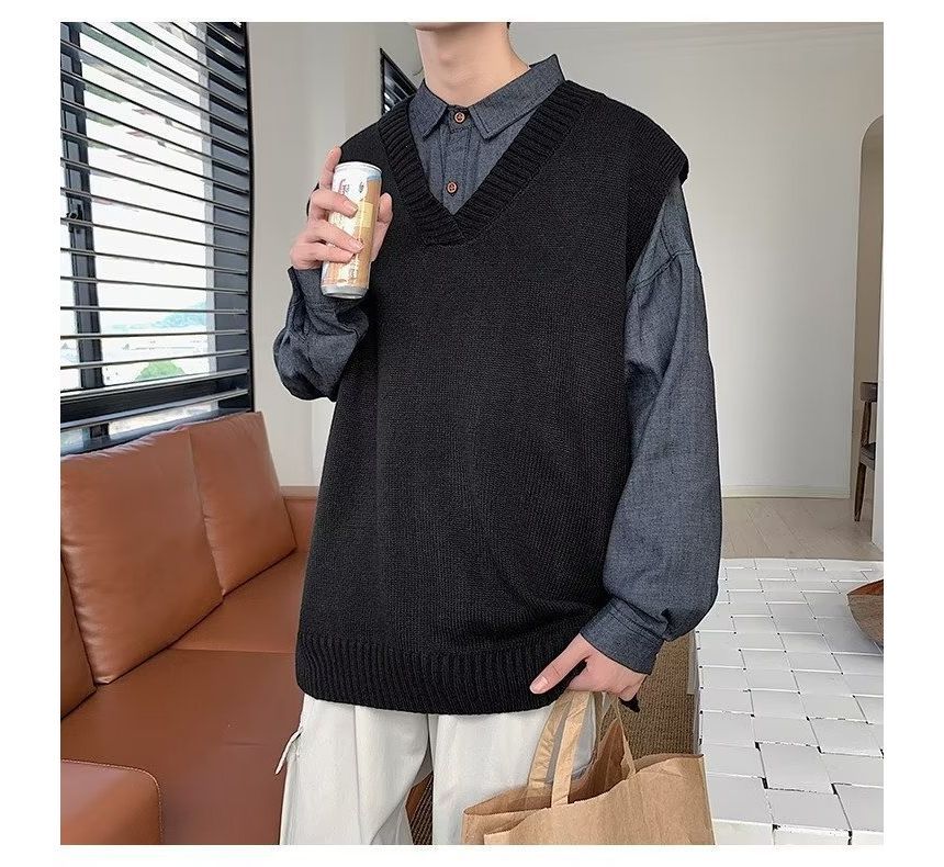 Sinlarity - V-hals effen losvallend vest