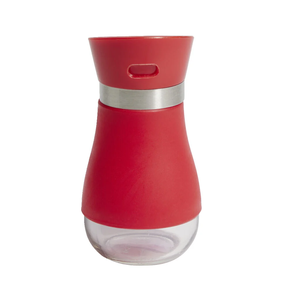 Salière et poivrière 130ml verre et plastique rouge