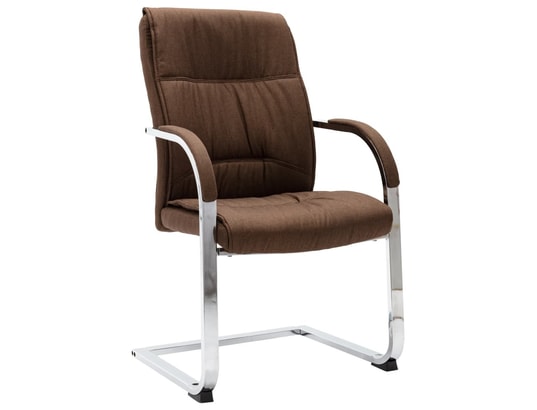 VIDAXL - Chaise de bureau cantilever marron tissu