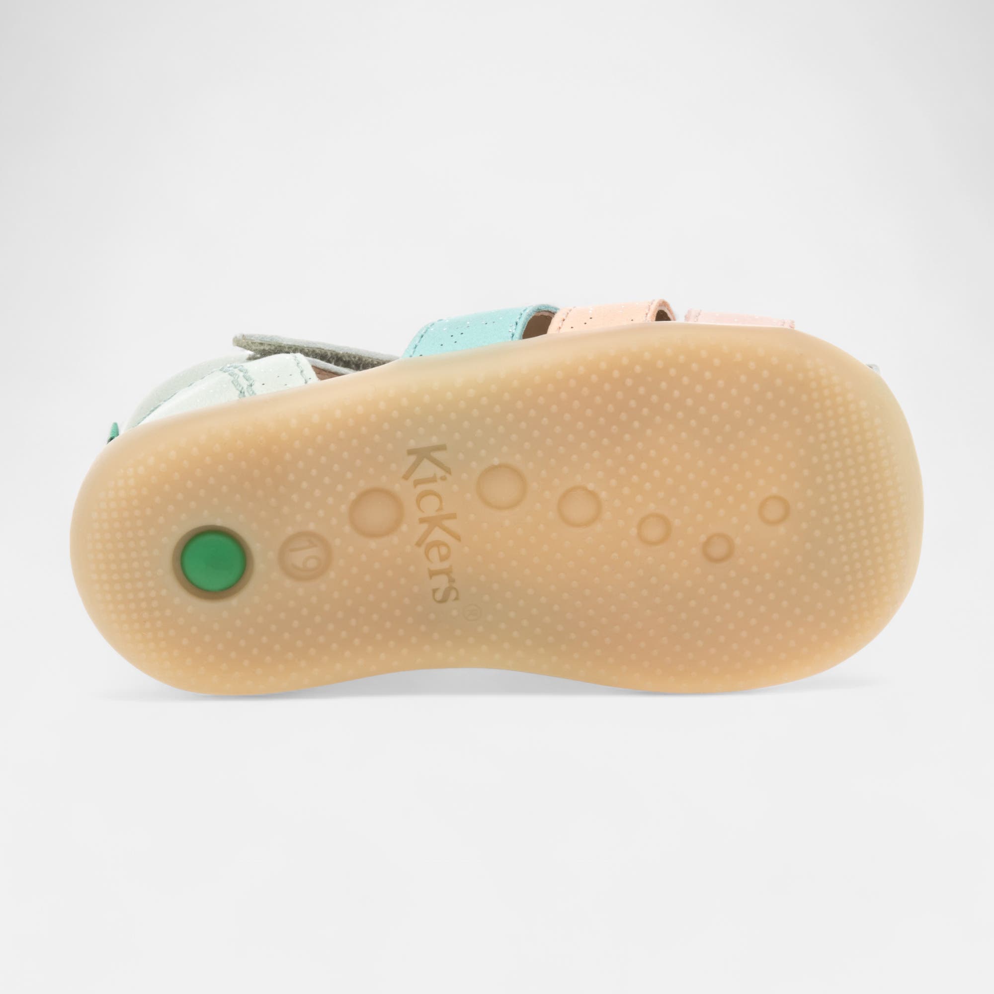Nu-pieds Bébé fille en cuir multicolore