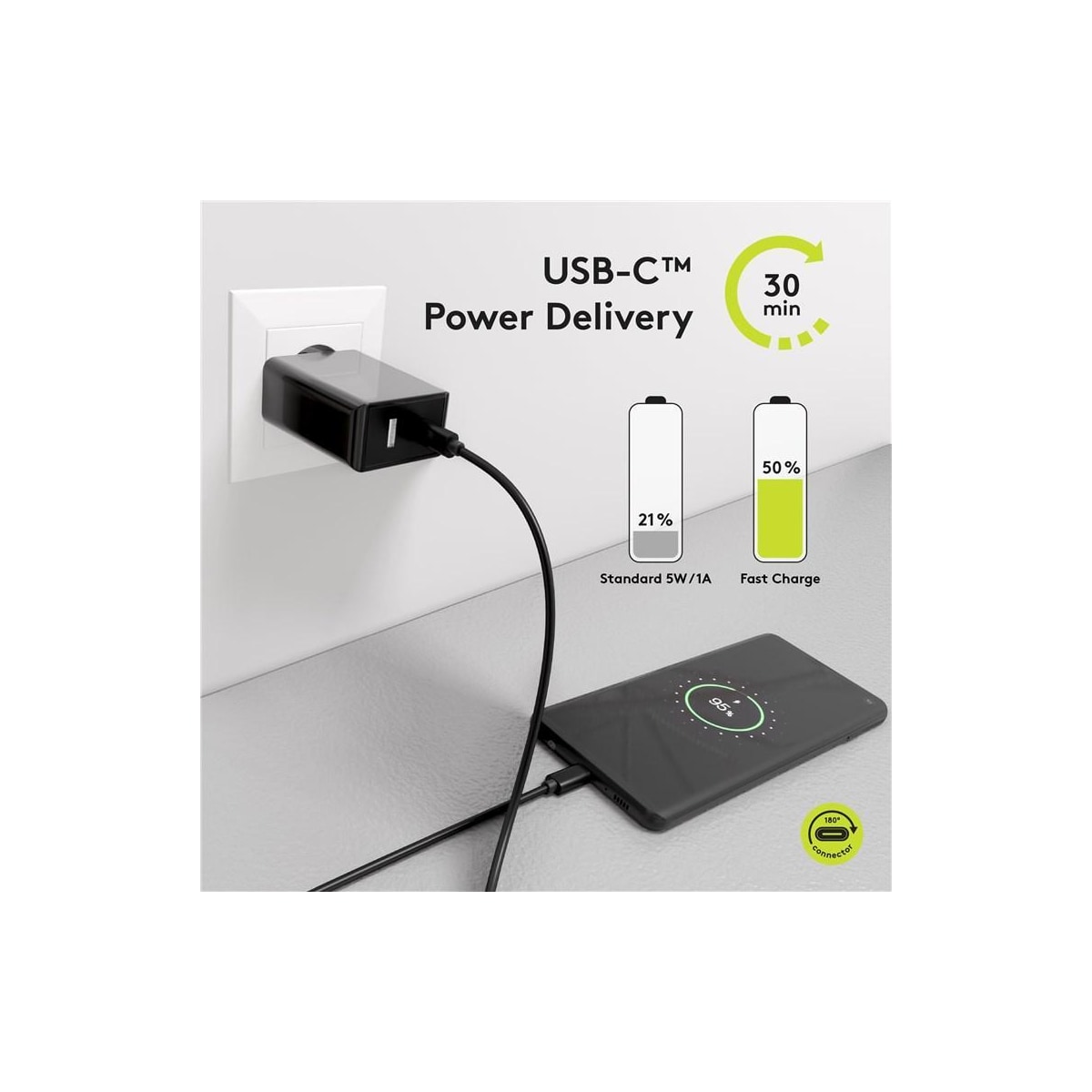 Goobay USB-C™ PD lade- og synkroniseringskabel 100 W