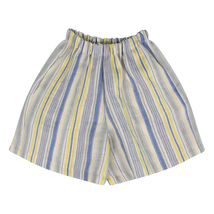 Tangerine Short Rayé Lin | Bleu
